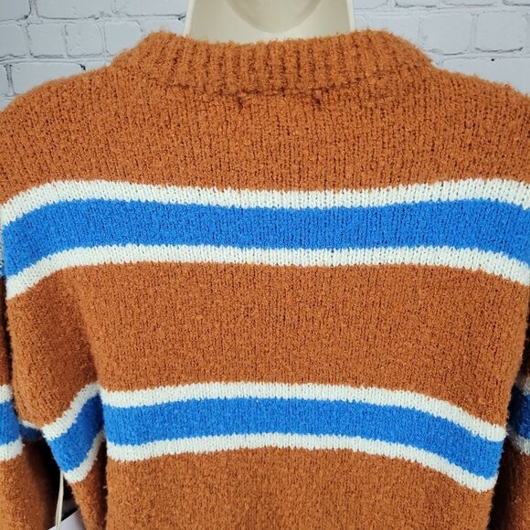 NWT All The Ways Orange Blue Striped Long Sleeve Pullover Sweater Small S - Picture 7 of 12